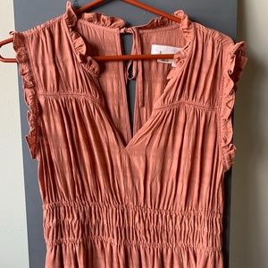 NWOT Anthropologie Small Maxi Dress Clay Colored